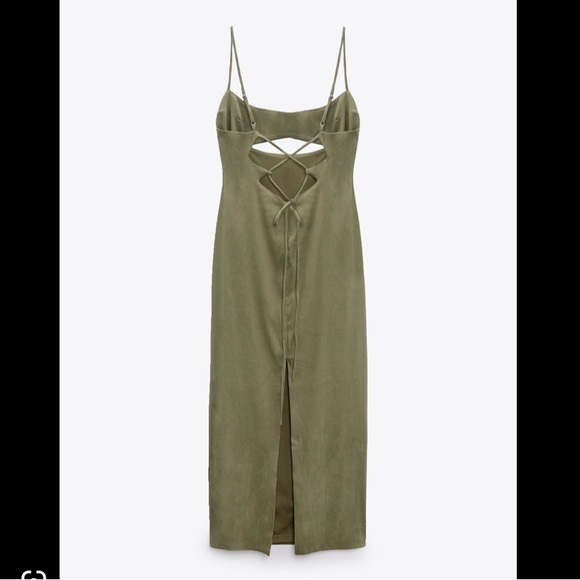 ZARA LINEN BLEND DRESS WITH CUT-OUT - Picture 2 of 2